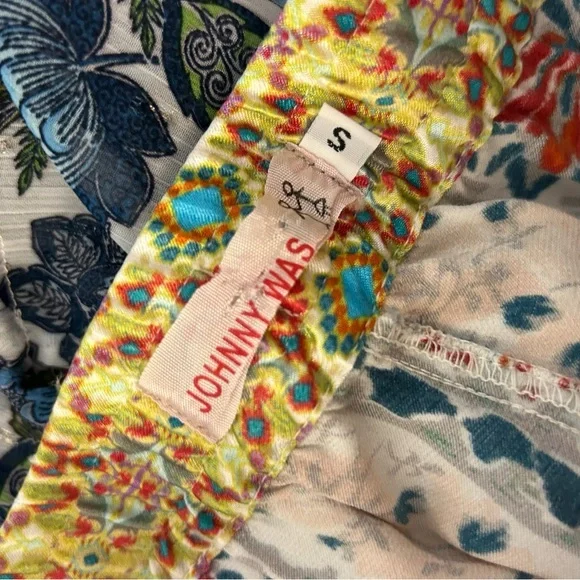 Johnny Was Landa Printed Drawstring Satin Cargo‎ Jogger Pants - Picture 6 of 7